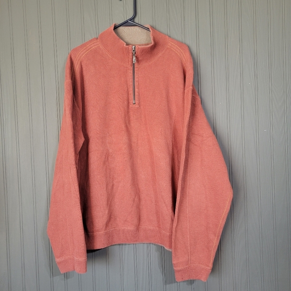 Tommy Bahama Other - Tommy Bahama Reversible Quarter Zip Pullover Sweater Orange Brown Men's 2XL